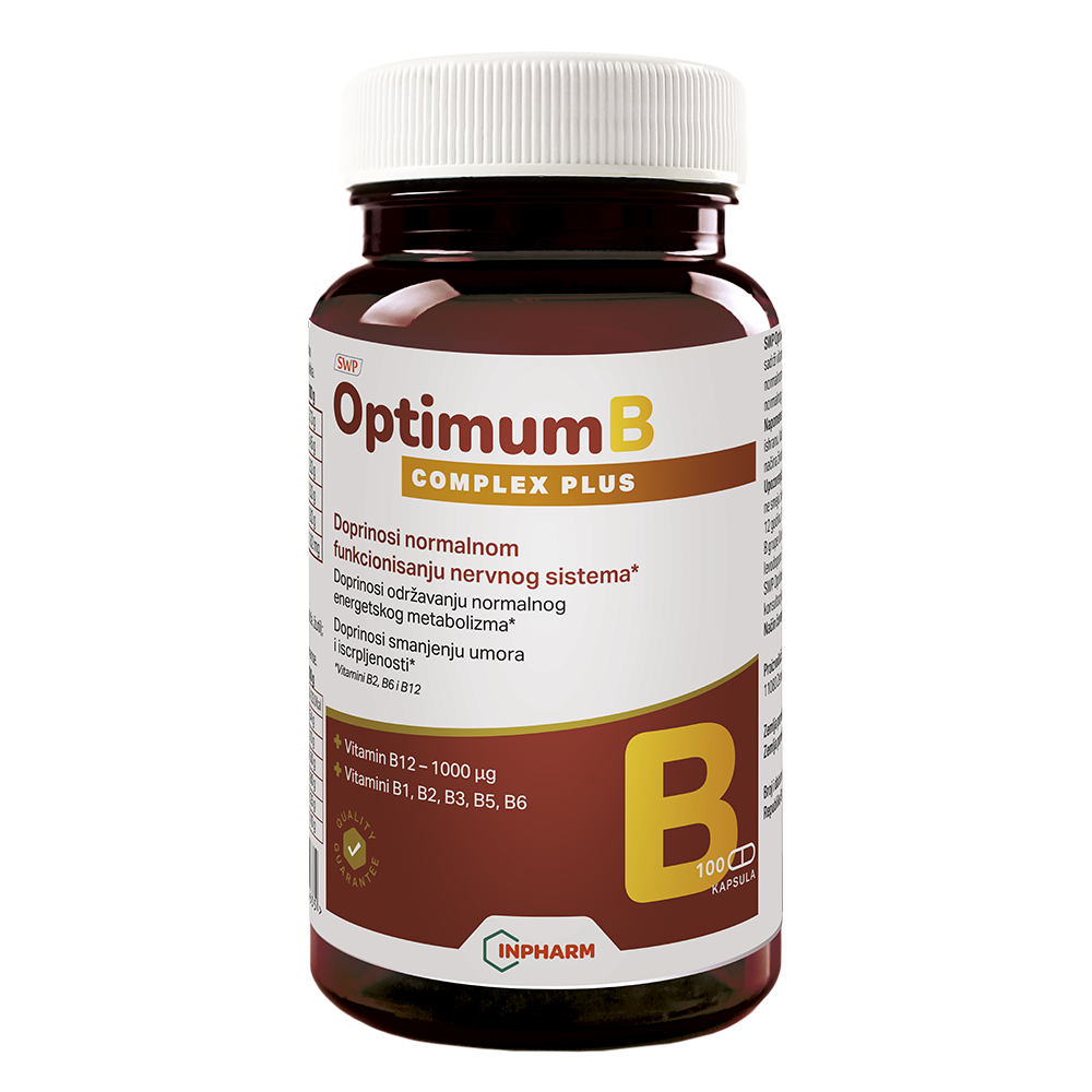 OPTIMUM B COMPLEX PLUS, kompleks B vitamina, 100 kapsula