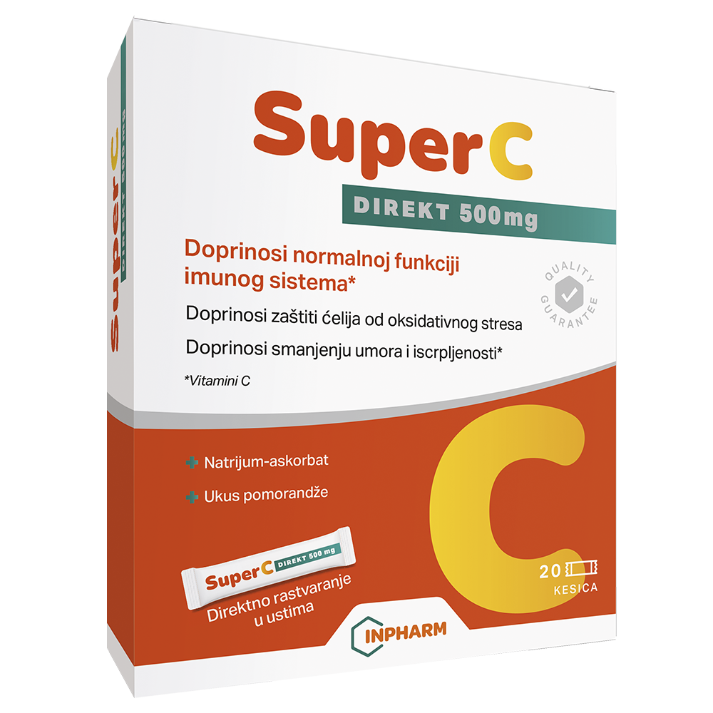 Super C direct 500 mg, vitamin C, 20 kesica